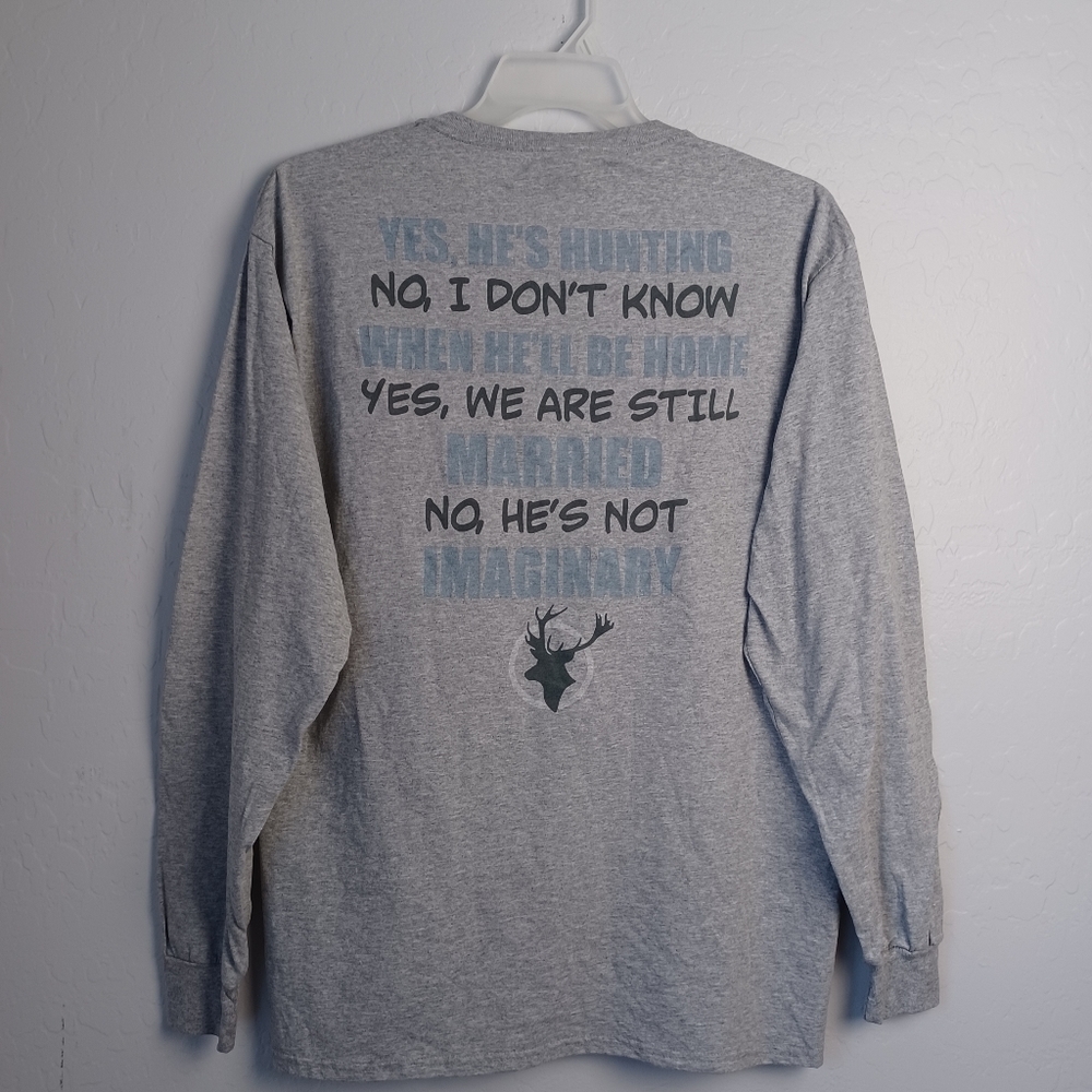 Know When He'll Be Home Shirt, Husband Shirt, Hunting Shirt, T-Shirt, Tee Size L
